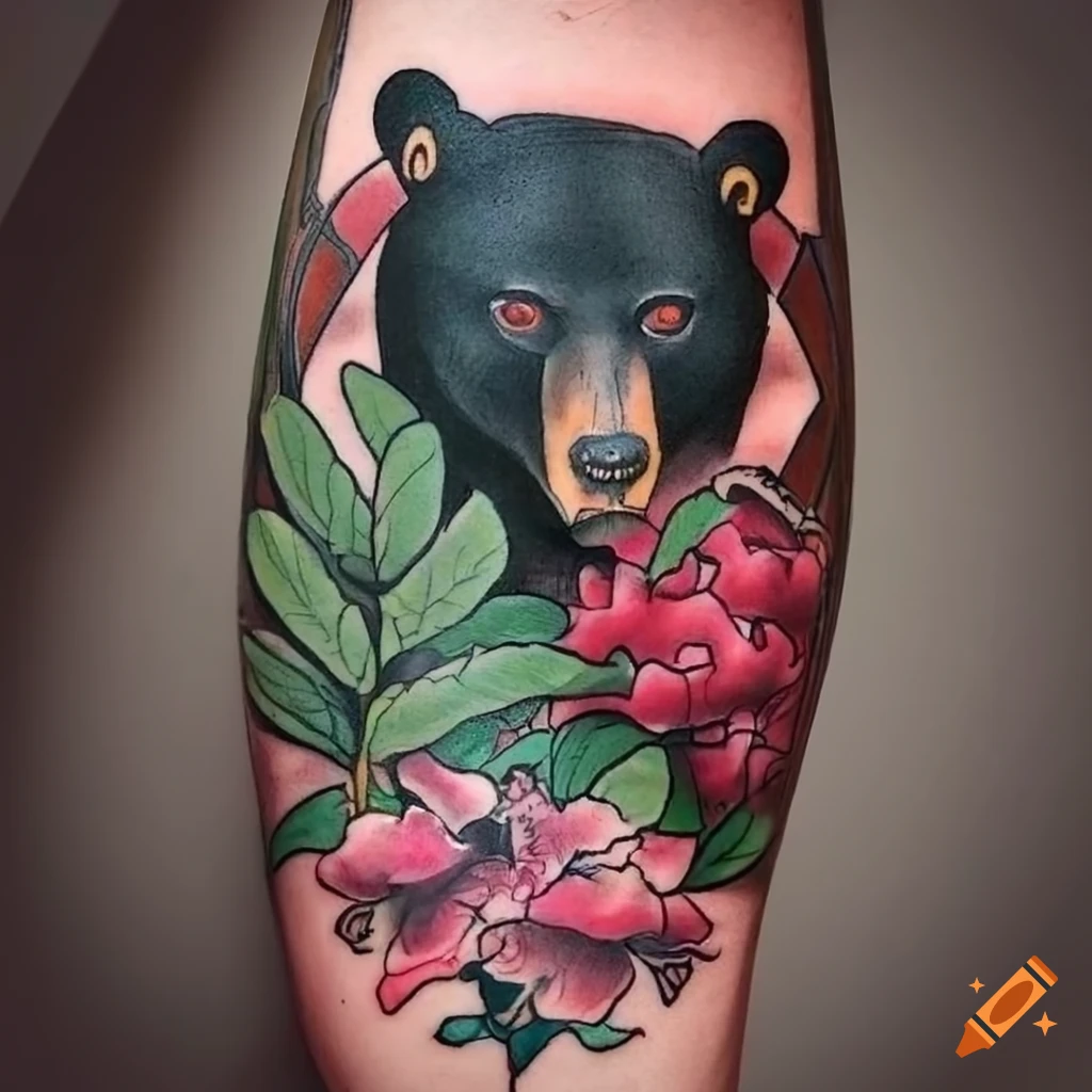 Big Brown Bear Tattoo Set - Hi Sweetheart