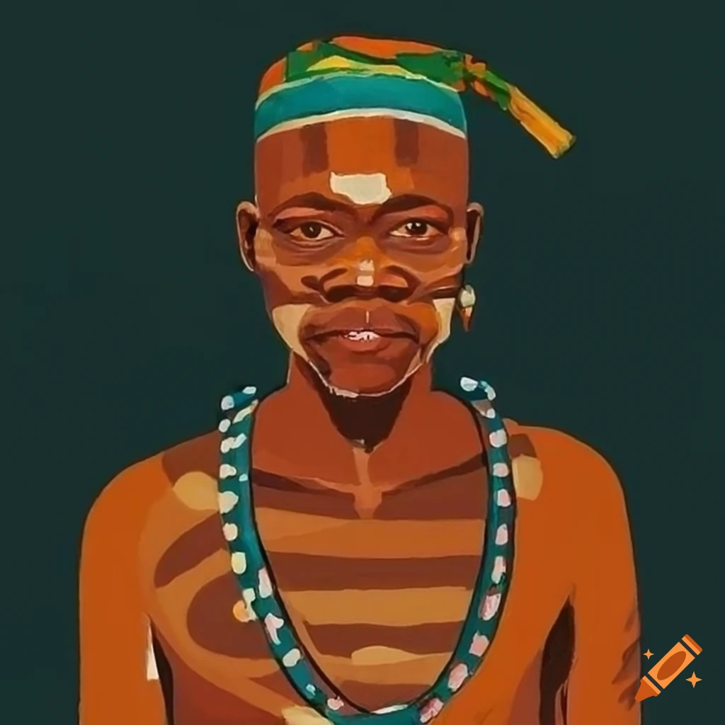 Traditional africaan art, man with african war paint