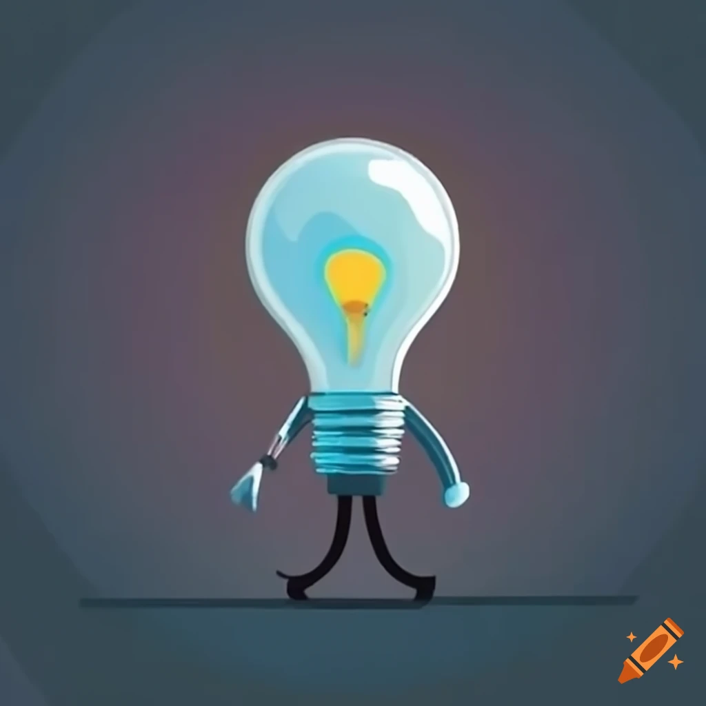 Character with lightbulb head shot with a gopro