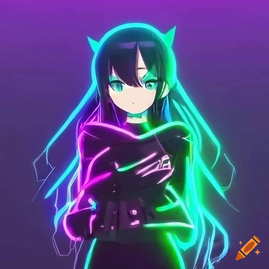 Neon Anime Girl Wallpaper by JChappers on DeviantArt