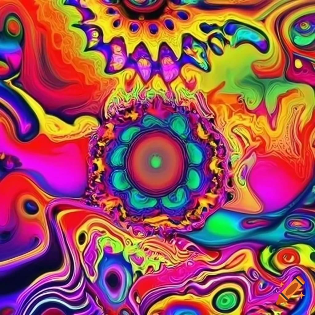 Create vibrant and psychedelic backgrounds. use bold colors, intricate ...