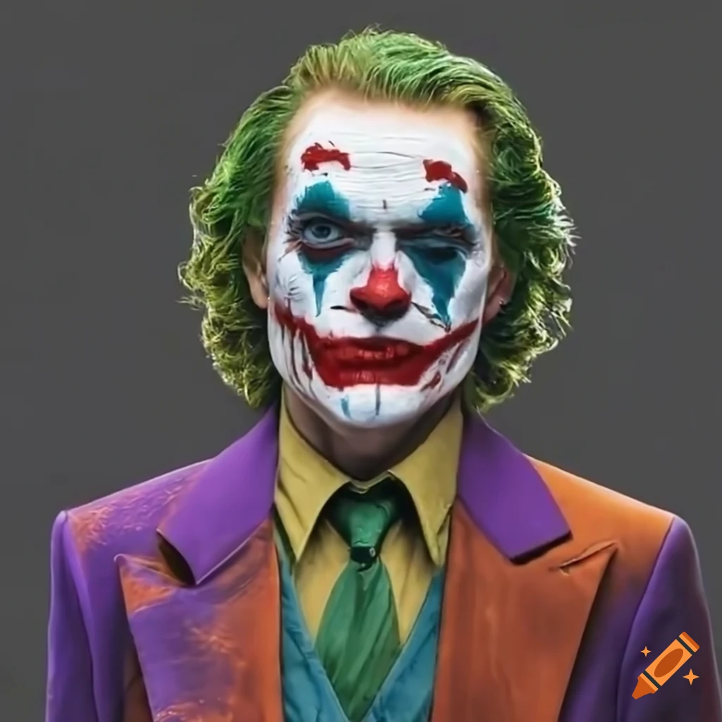 Toby maguire portraying the 2019 joker, hd, with faded face paint, close up