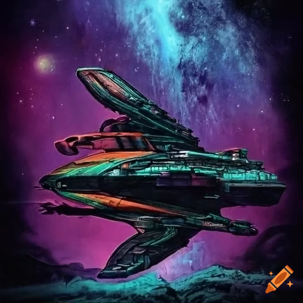 Premium Vector | Outer space ship sketch