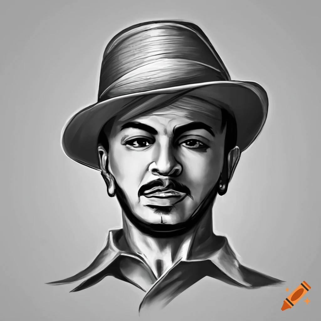 Pencil drawing of Bhagat Singh – India NCC-saigonsouth.com.vn