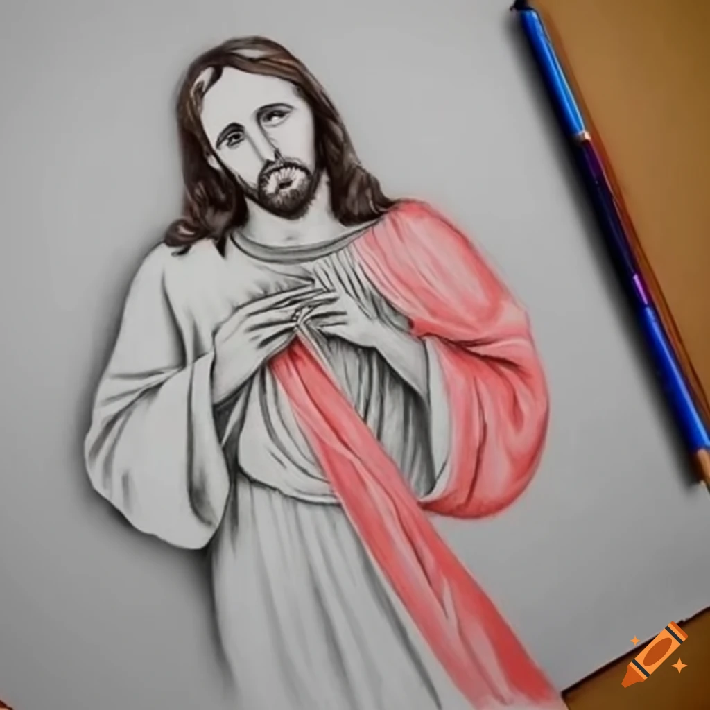 Buy Jesus Christ Sketch Canvas Art Print by VARUN NARMETI.  Code:PRT_8408_68936 - Prints for Sale online in India.