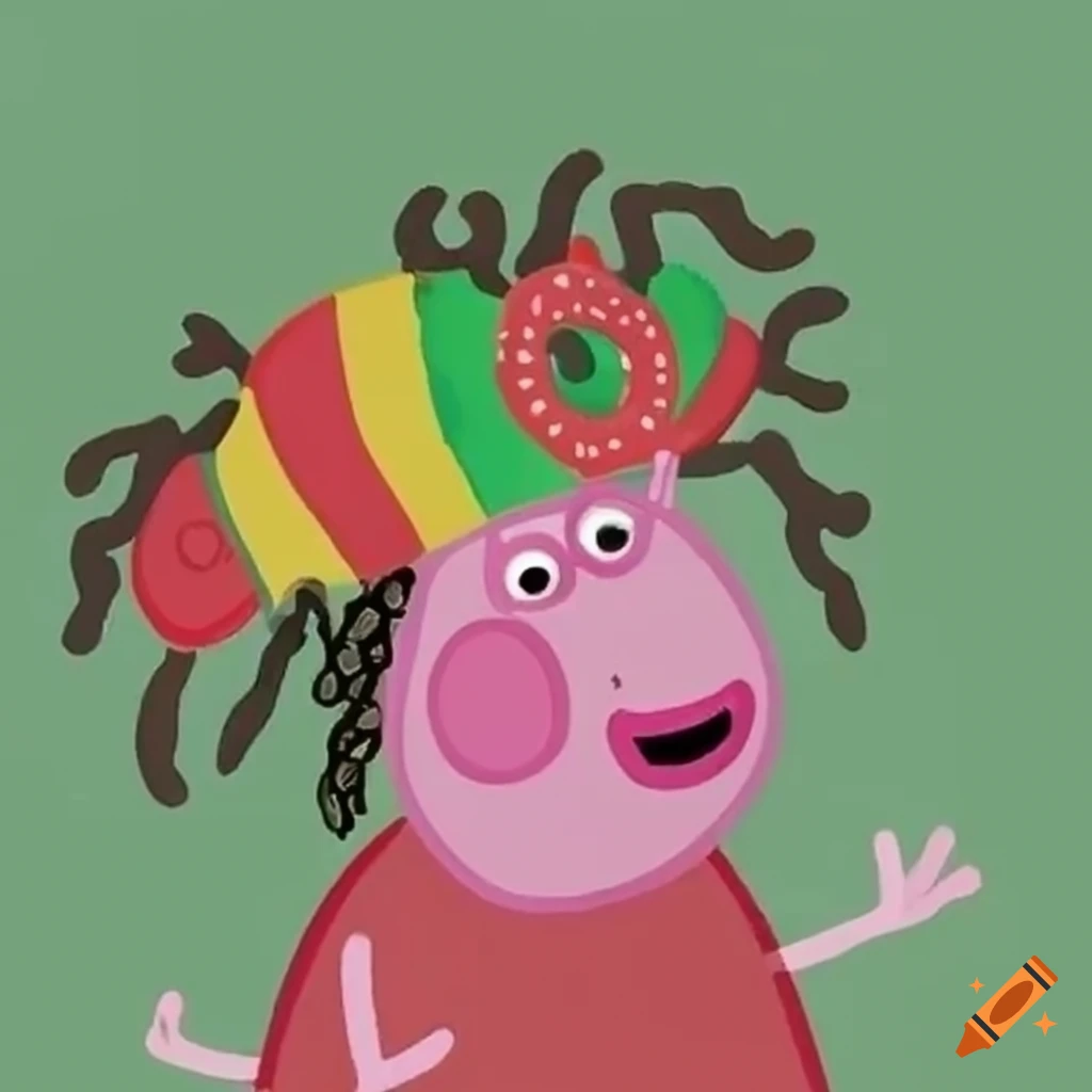 Rasta peppa pig on Craiyon