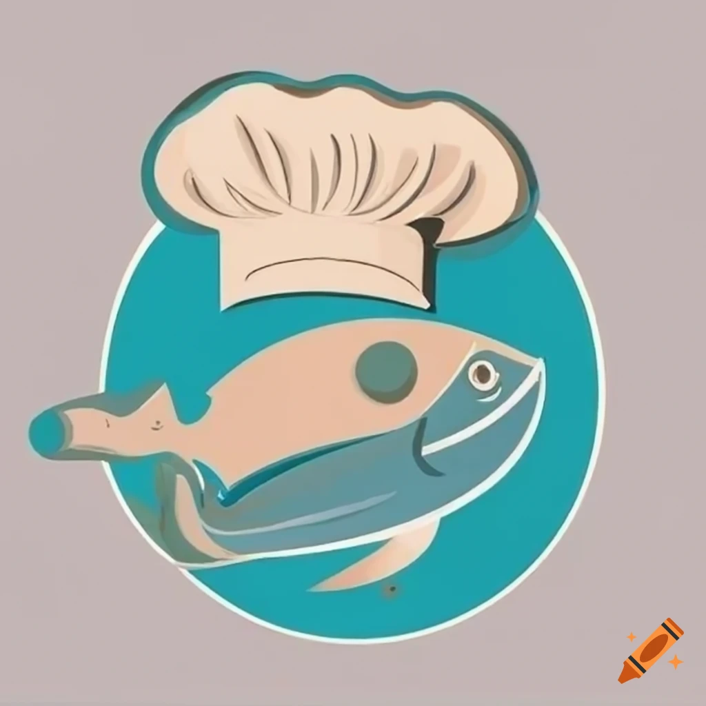 A Chef s Hat With Fish And Cooking Tools Logo a-chef-s-hat-with-fish-and-cooking-tools-logo