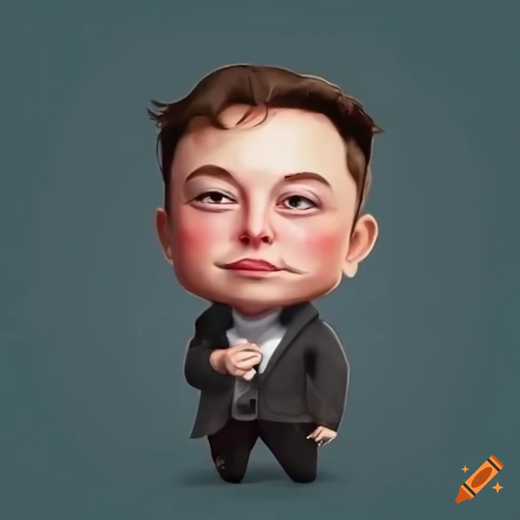 An artistic animated chibi look of elon musk on Craiyon