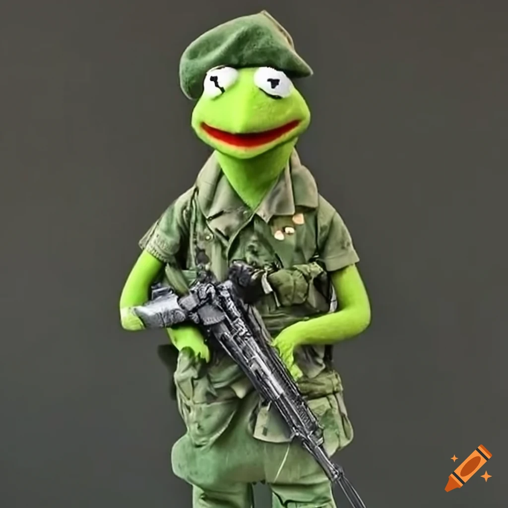 Kermit as vietnam war soldier