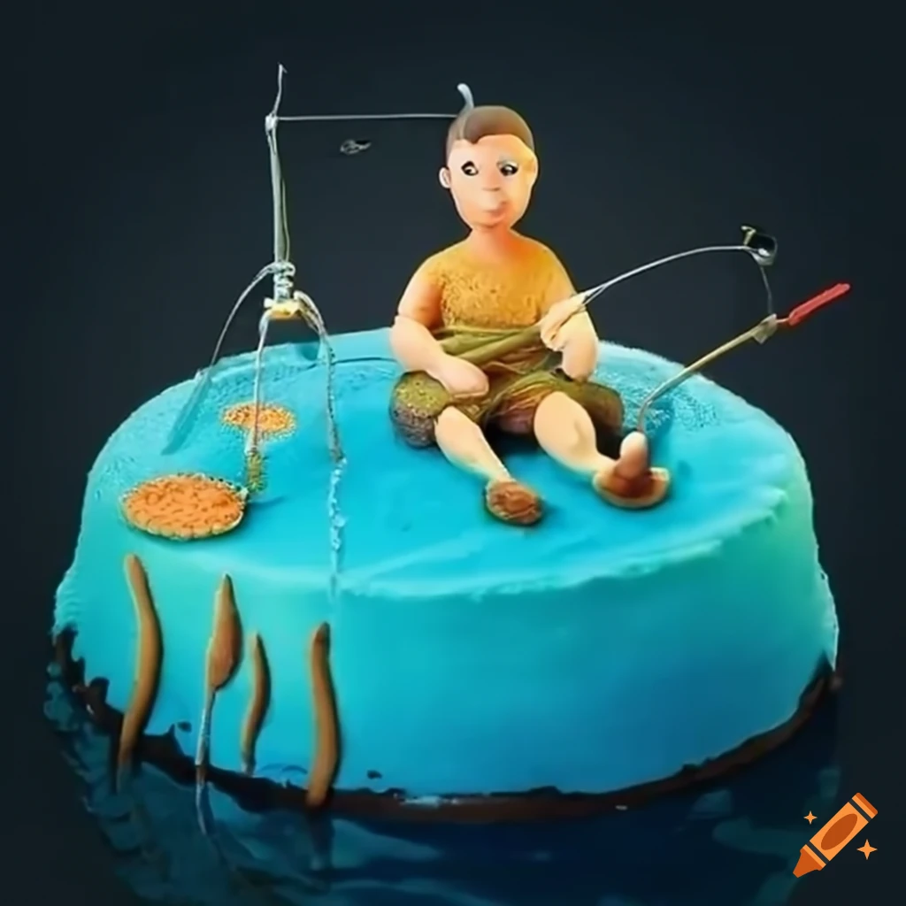 Cute Homemade Fishing Birthday Cake