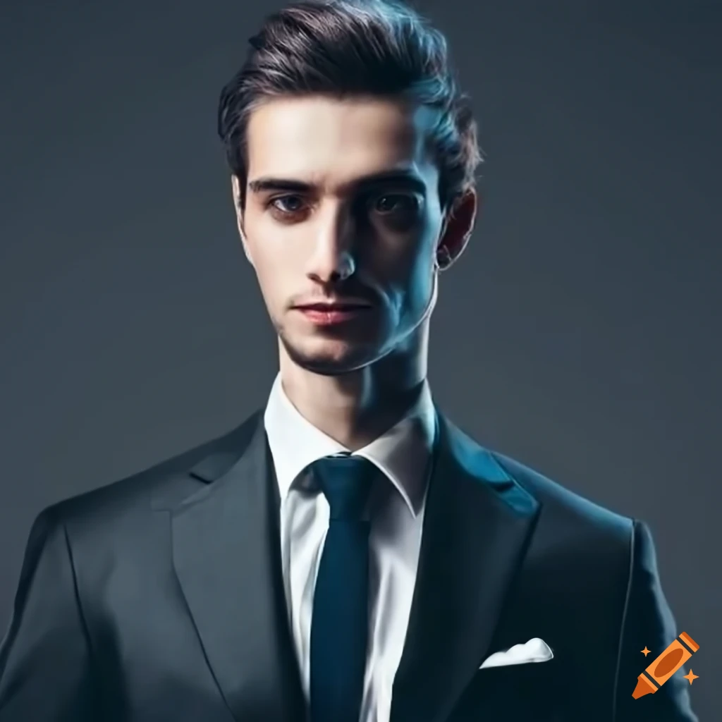 Beautiful italian man in a suit white background