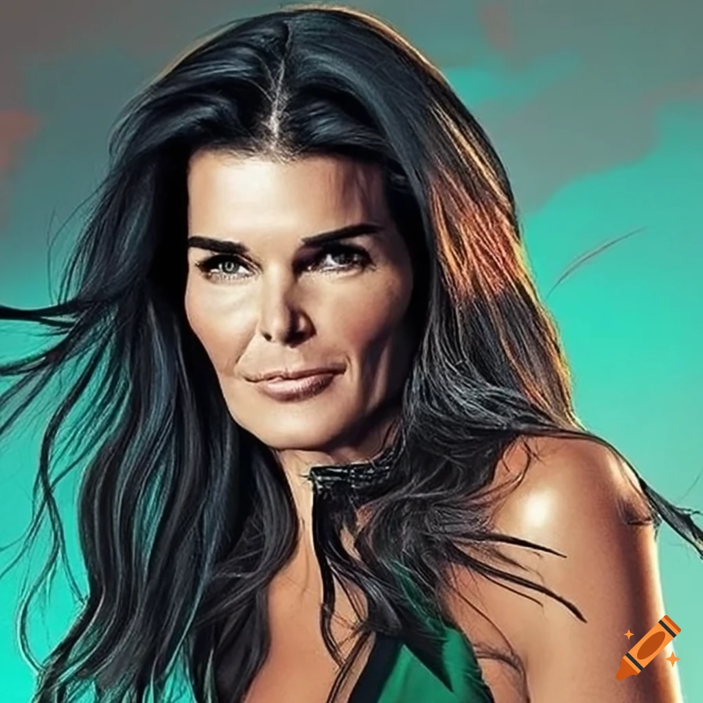Angie harmon and the green giant as a crimefighting duo on Craiyon