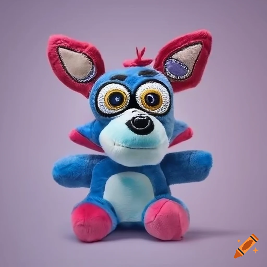 A playful pirate-themed blue foxy plush toy on Craiyon