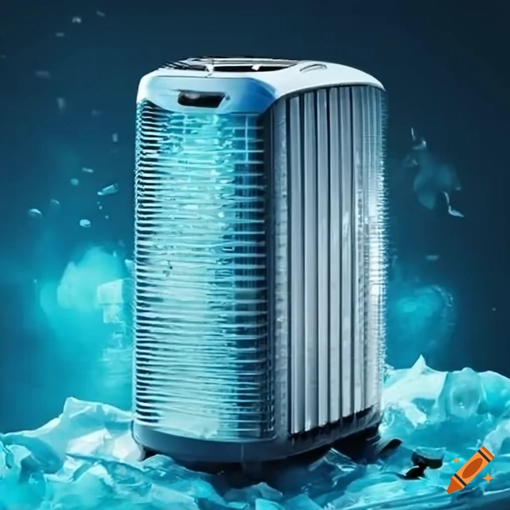 Portable air conditioning + ice + raimbow on Craiyon