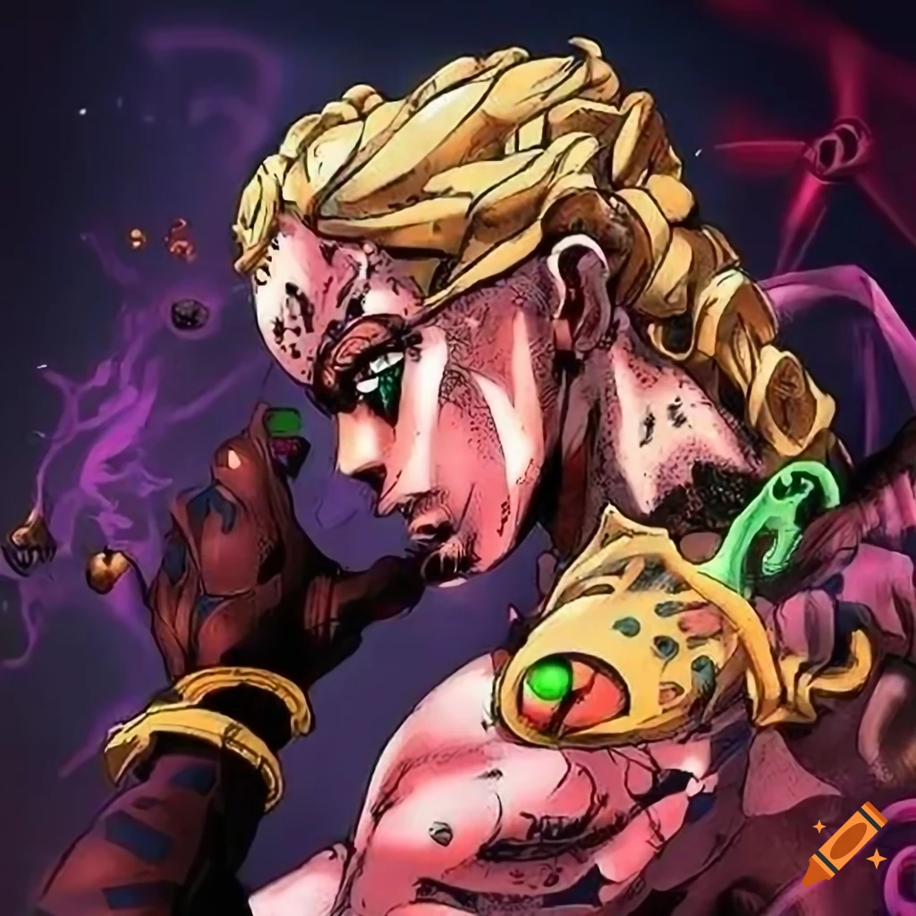 A stylish stand inspired by jojo's bizarre adventure with gold and