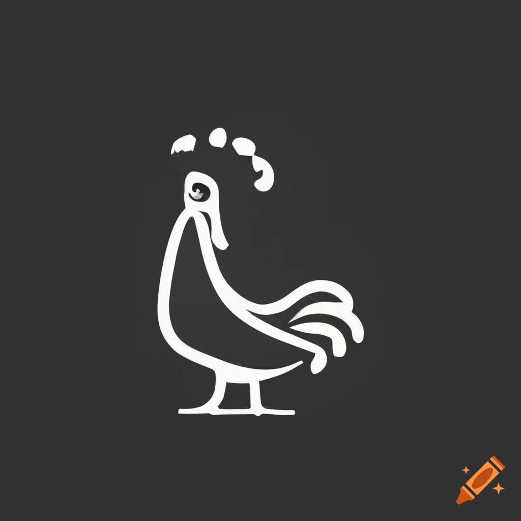Simple Black Rooster Logo