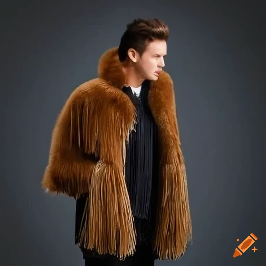 Mid Length Red Fox Fur Coat for Men: FurSource.com