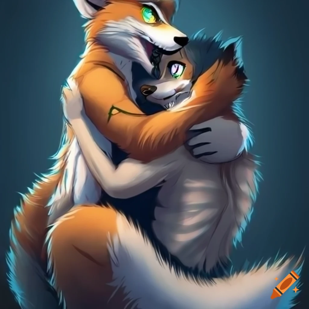 wolf and fox furries