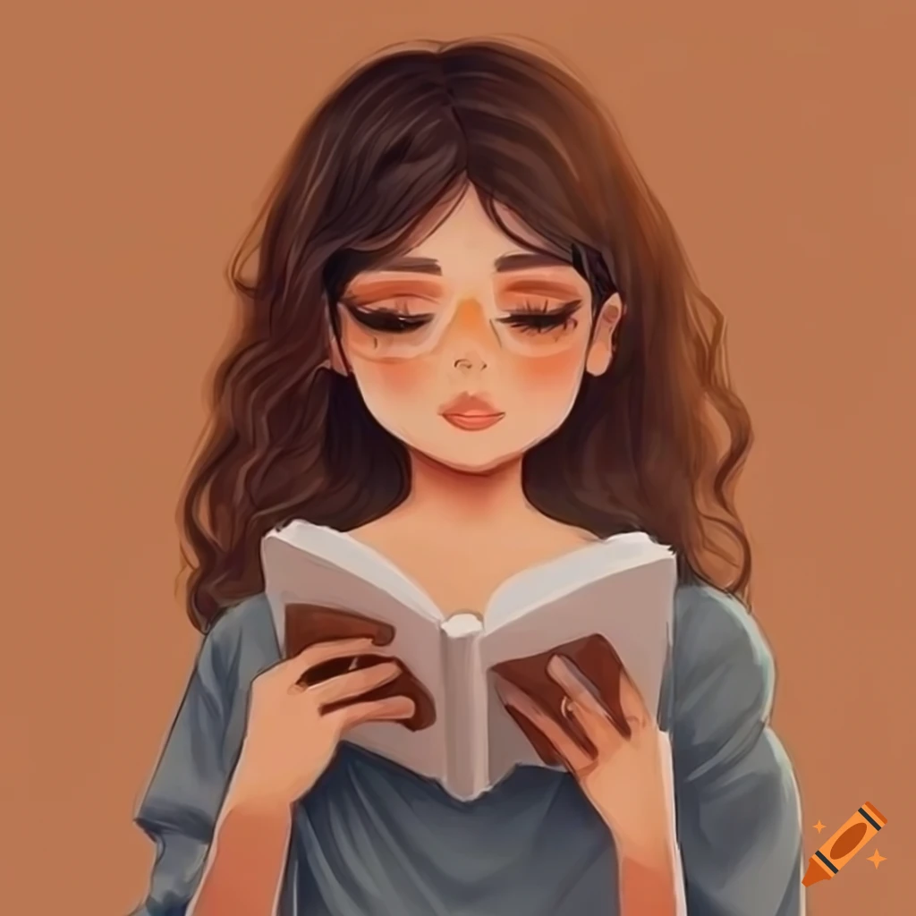 girl with book drawing