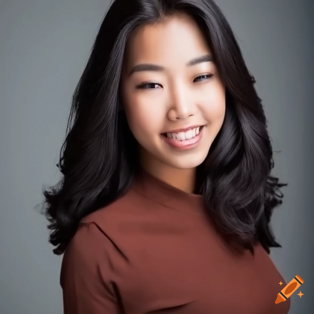 Venezuelan south korean mixed ethnicity beautiful woman smiling on Craiyon