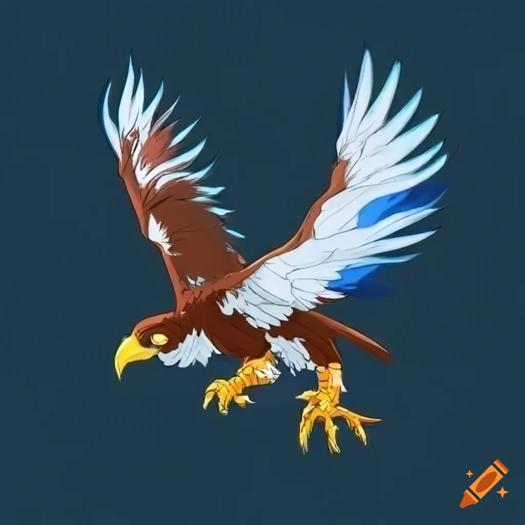 Fantasy Eagle Illustration in the Last Unicorn Style Stock Illustration -  Illustration of blue, detailed: 302570450