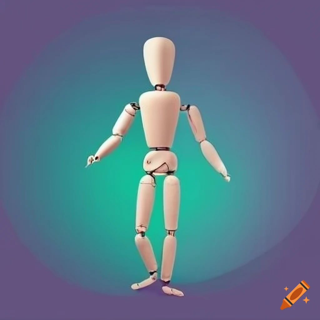 A simple logo design for a manikin on Craiyon