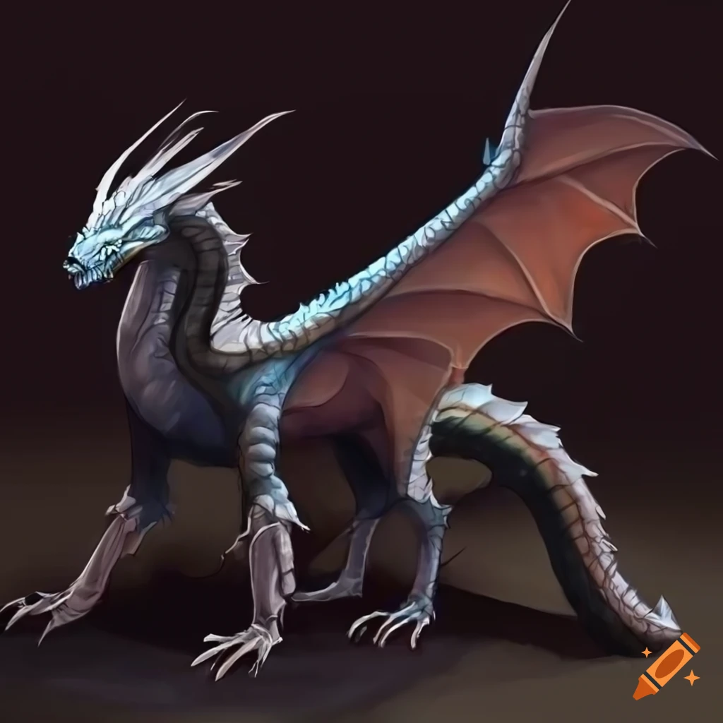 Full body dragon concept designs, side view on Craiyon