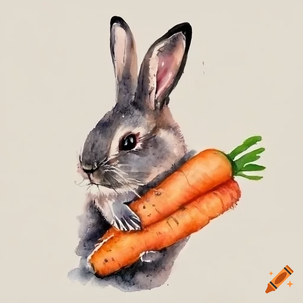 Cartoon Rabbit Big Carrot Stock Vector (Royalty Free) 250737073 |  Shutterstock