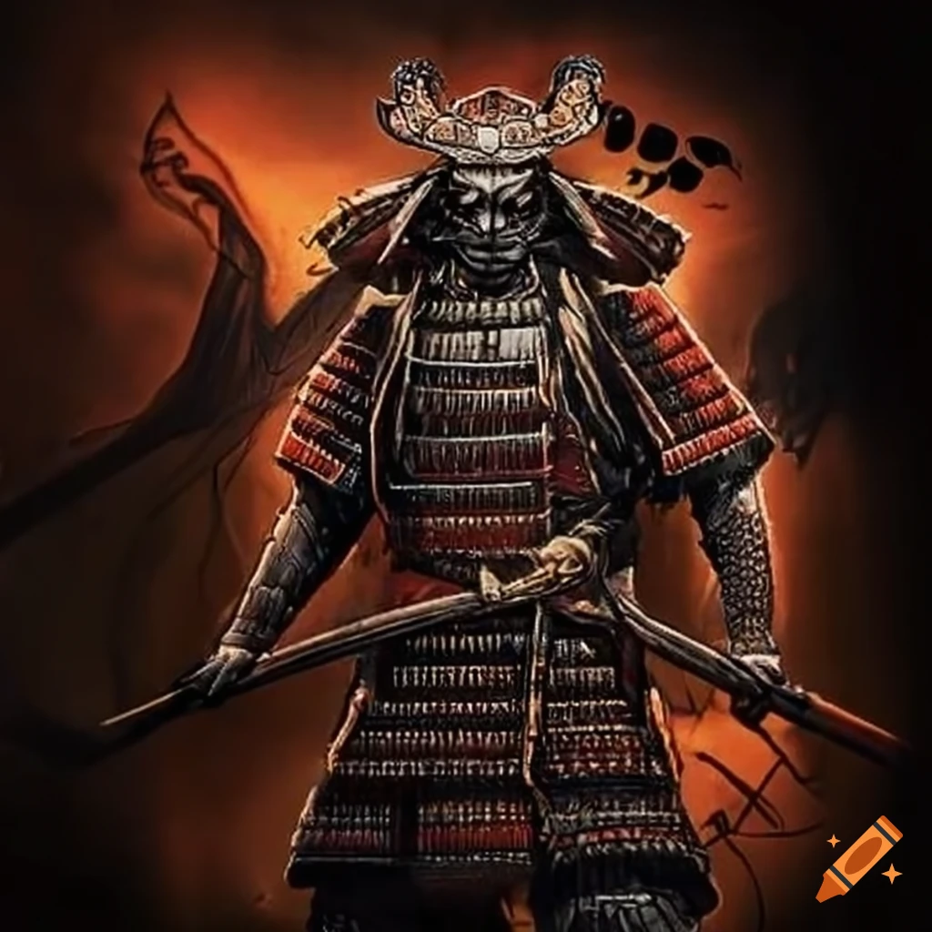 A fierce samurai warrior with a russian twist on Craiyon