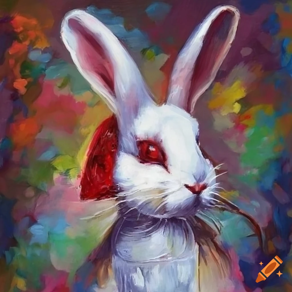 White rabbit with red eyes on Craiyon