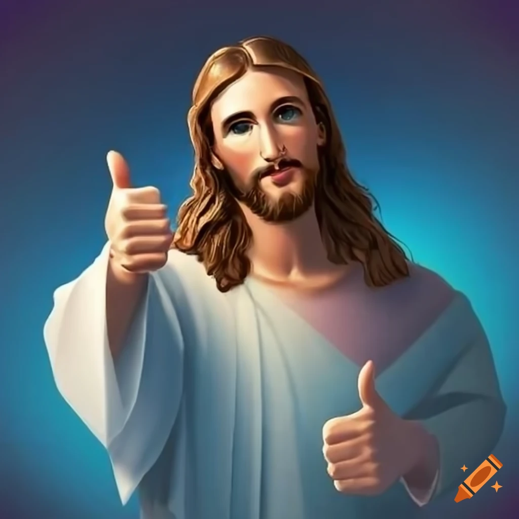 Jesus Christ Smiling And Giving A Thumbs Up