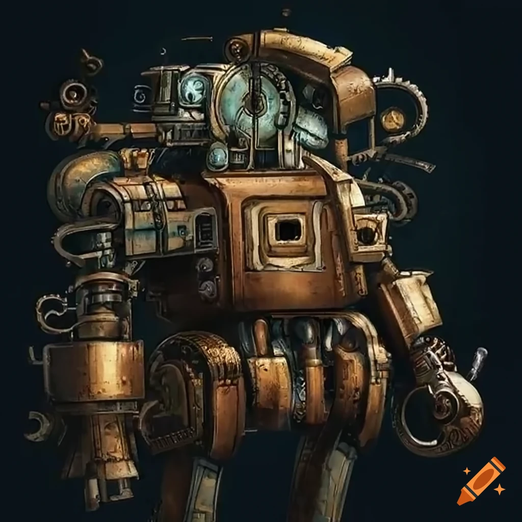 Steampunk robot machine