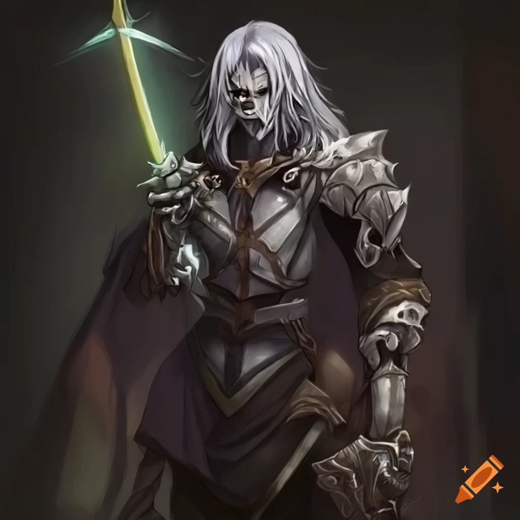 Anime_undead_half_elf_man_with_dark_grey_hair_and_grey_skin_and_yellow