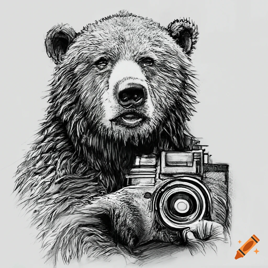 Bear with camera on Craiyon