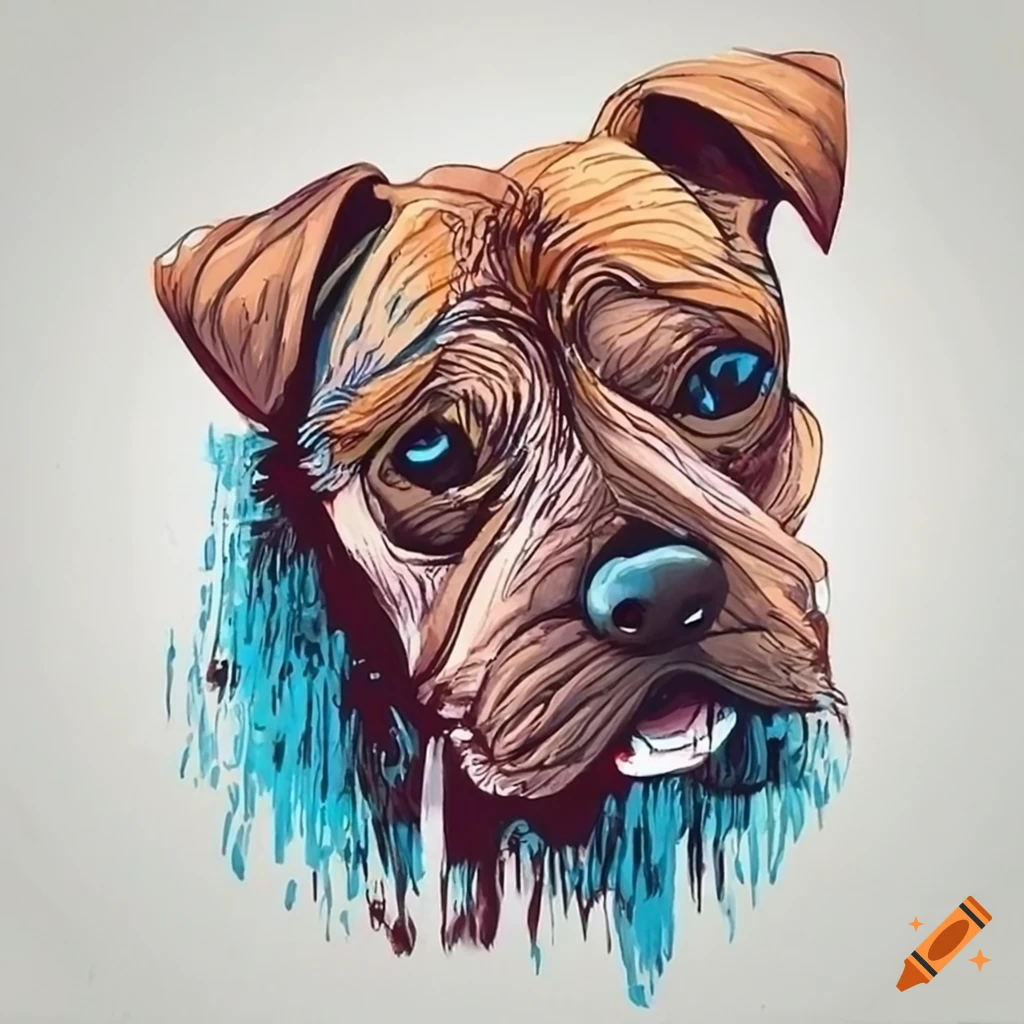 Graffiti small dog painting