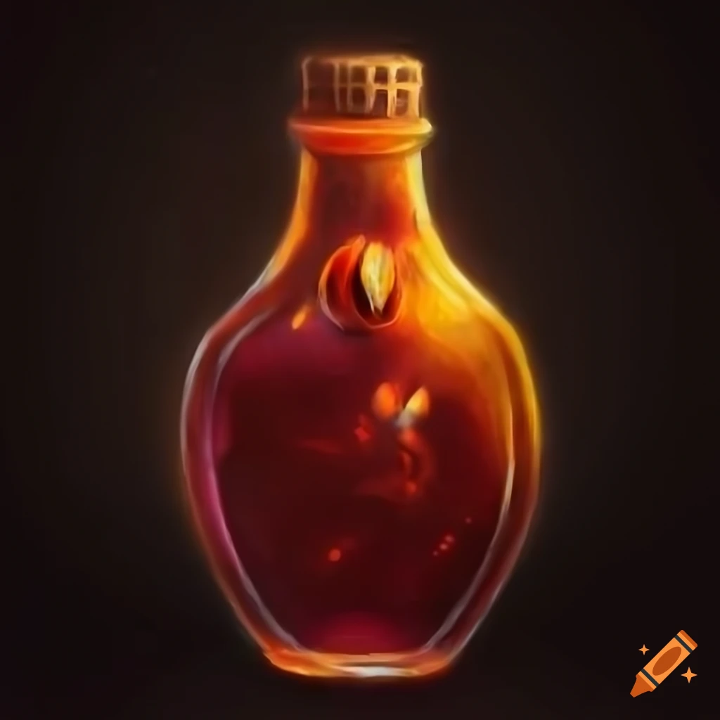 Potion of magma. realistic art on Craiyon