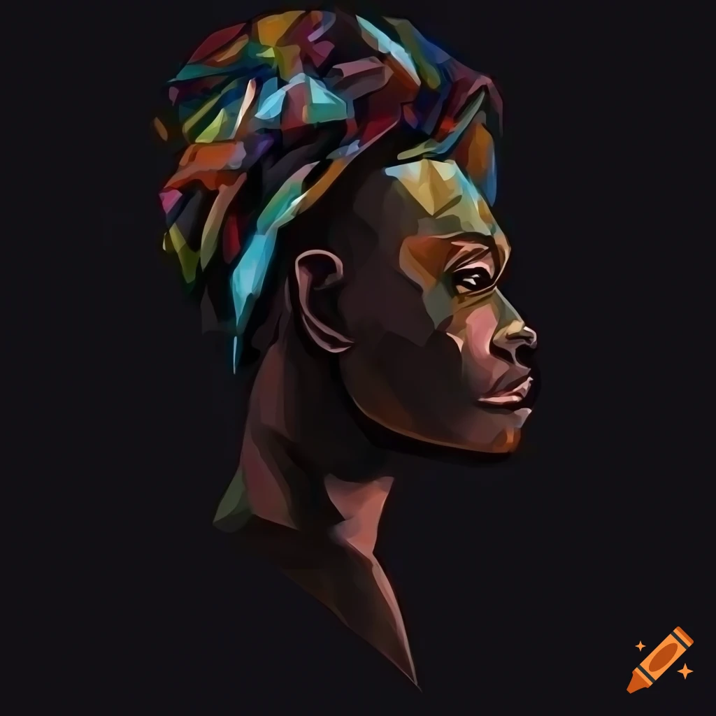 Abstract_creative_cubist_black_man hd on Craiyon