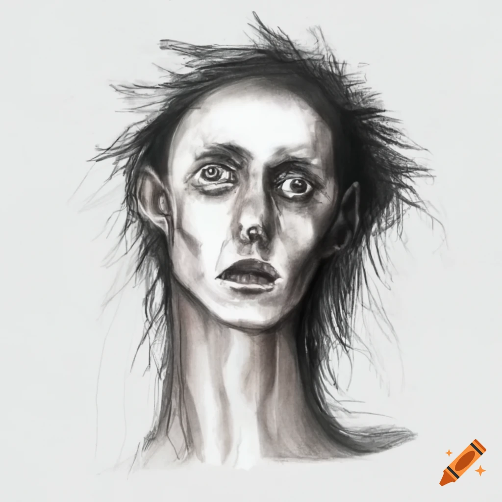 A strange man with a long neck