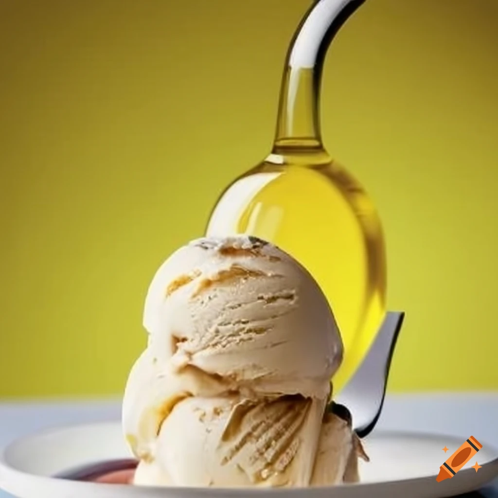 Olive oil on ice cream on Craiyon