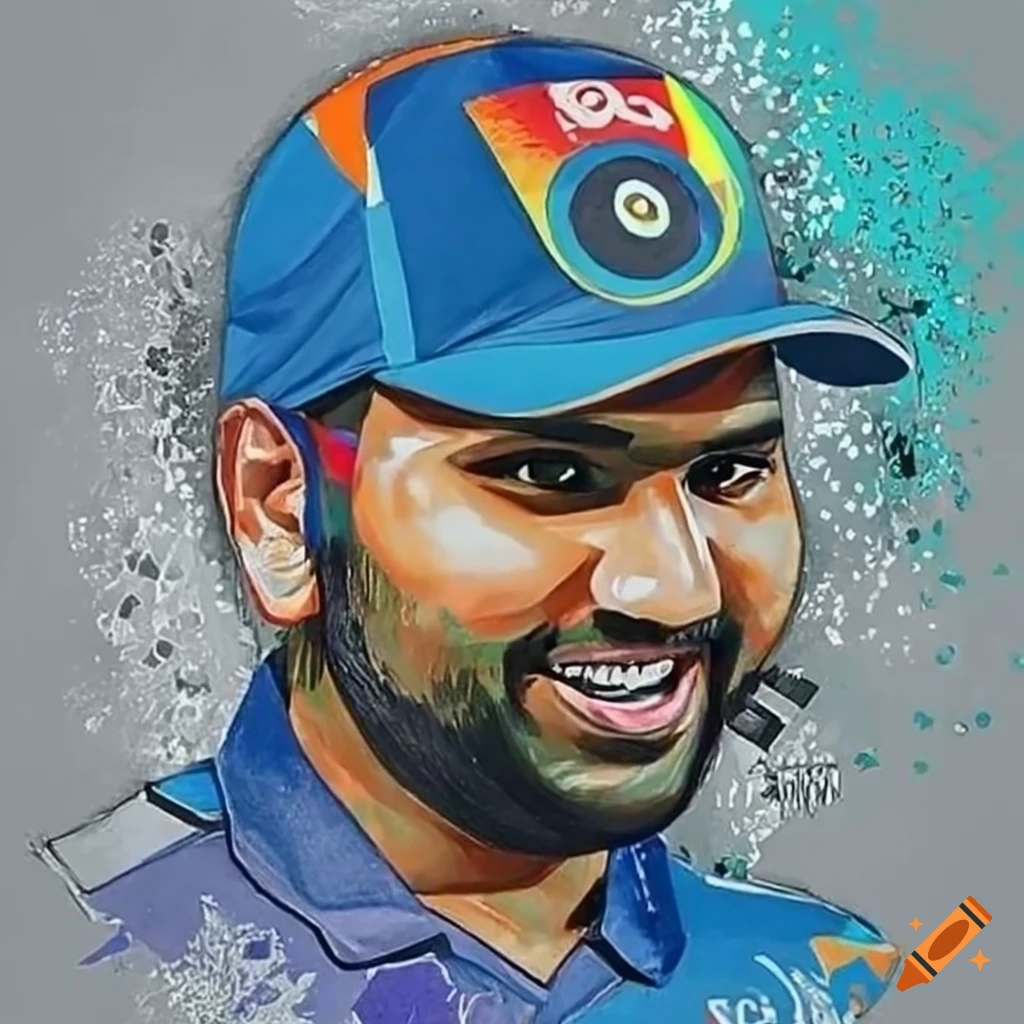 How to draw Rohit Sharma (Cricketer) back || Cricketer Rohit Sharma drawing  || Rohit Sharma drawing - YouTube