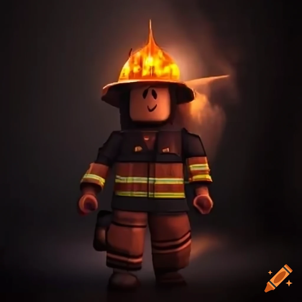 A firefighter as roblox on Craiyon