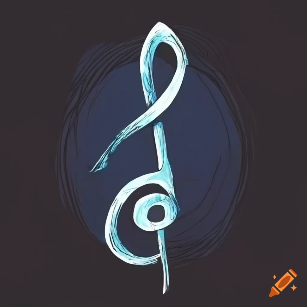 Sketch of music notes viking rune style on Craiyon