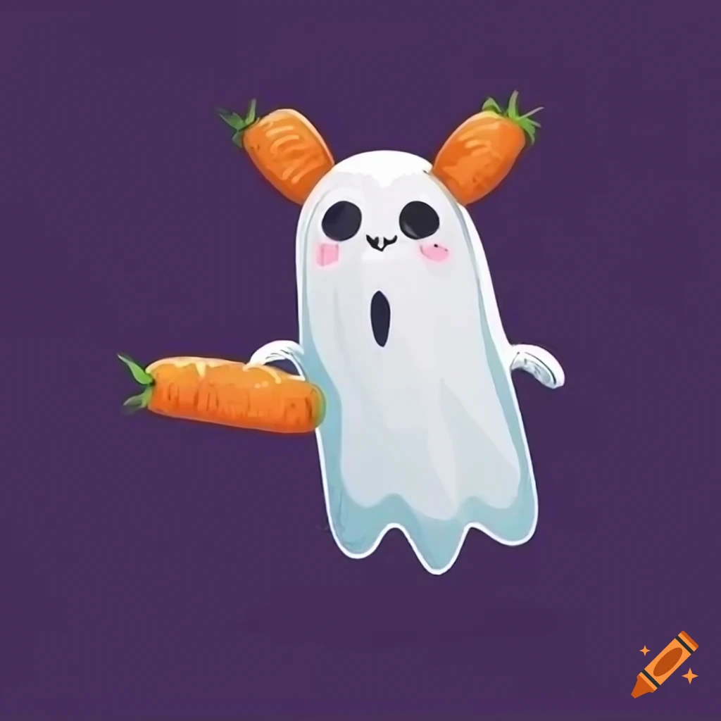 How To Draw A Ghost Bunny And Skeleton Carrot 