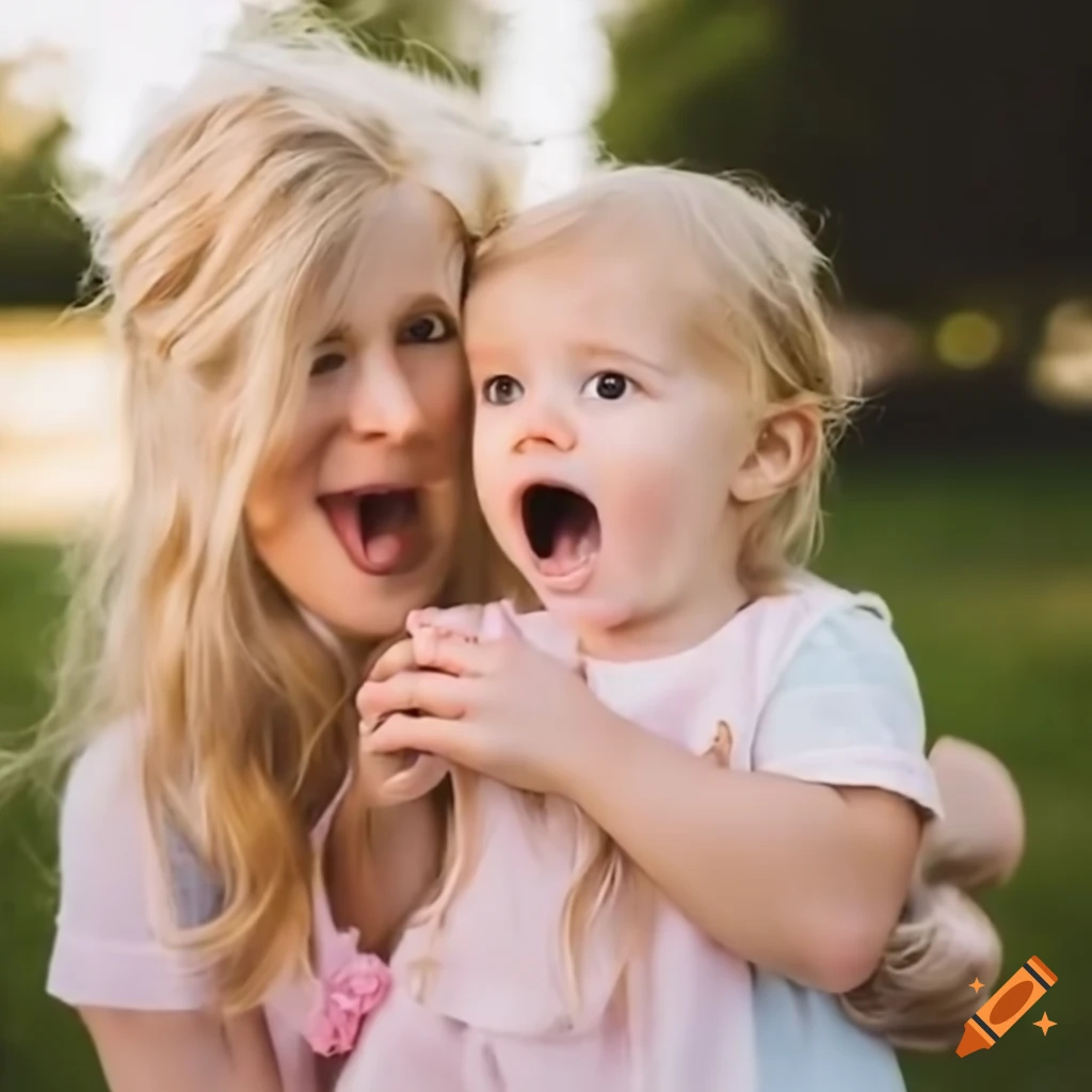 Mom holding toddler girl