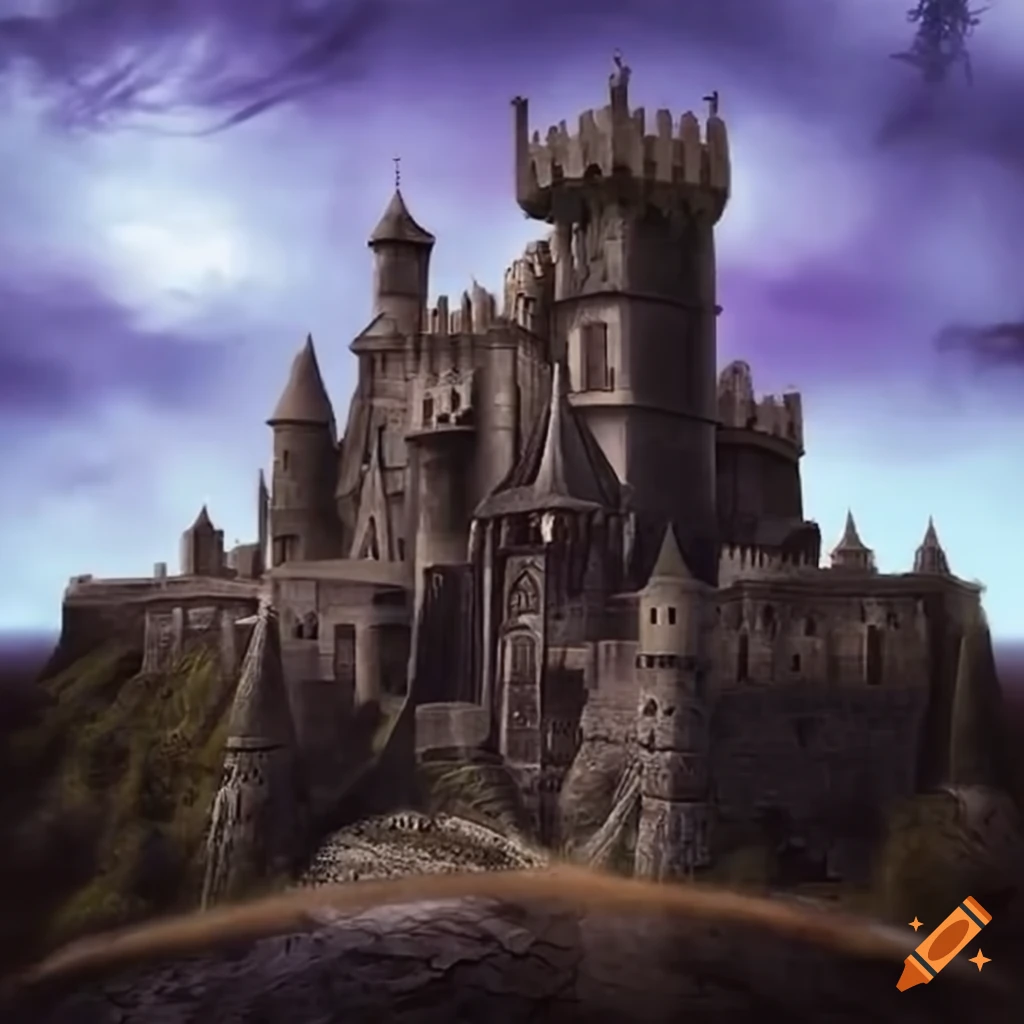 Giant mythical medieval castle
