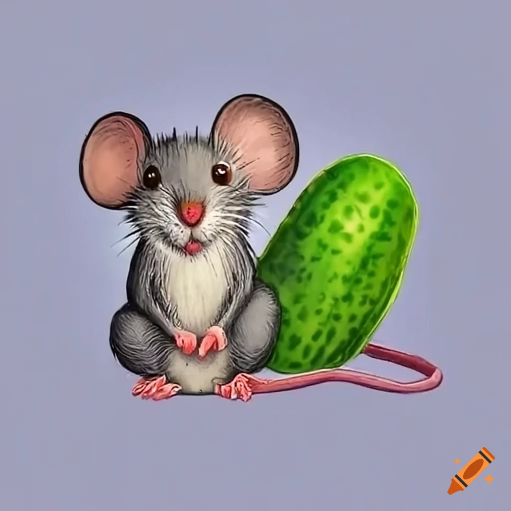 Mouse and cucumber together