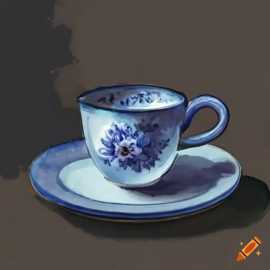Drawing of Cup, Plate and Spoons by Vincent Van Gogh - 890