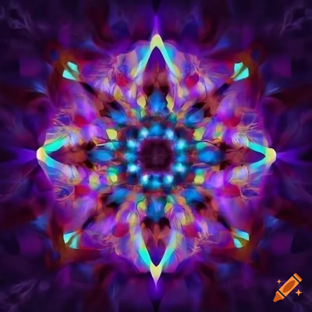 A mesmerizing geometric flower symbolizing unity and harmony on Craiyon