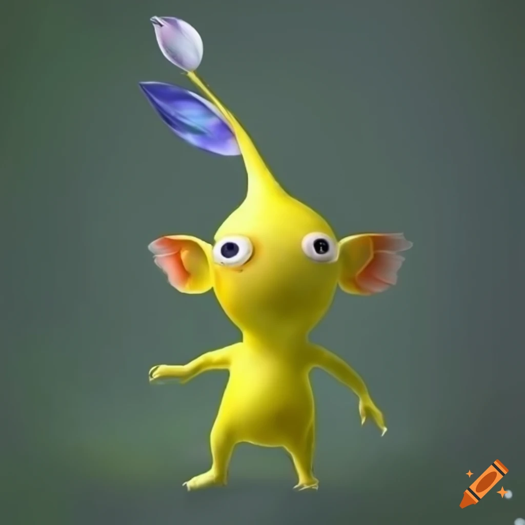 A realistic picture of a yellow pikmin