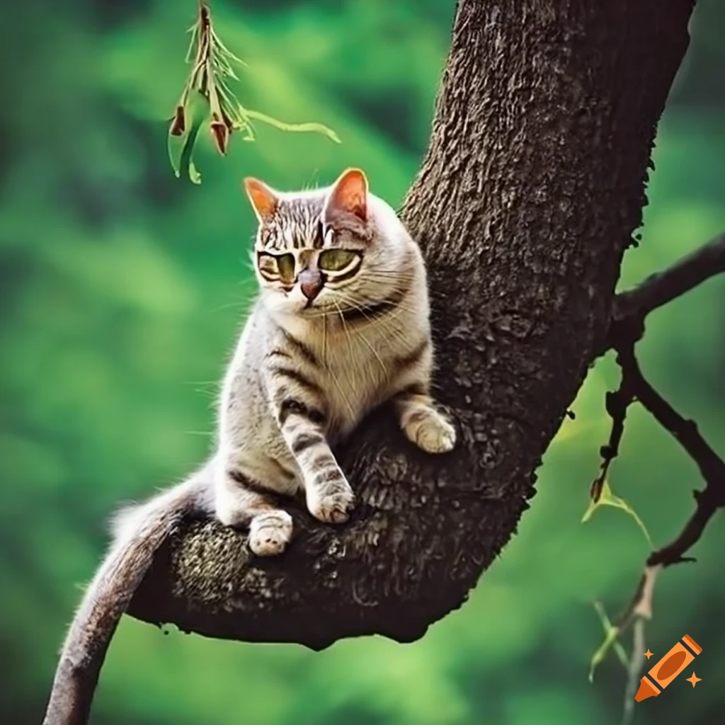 A cat on tree